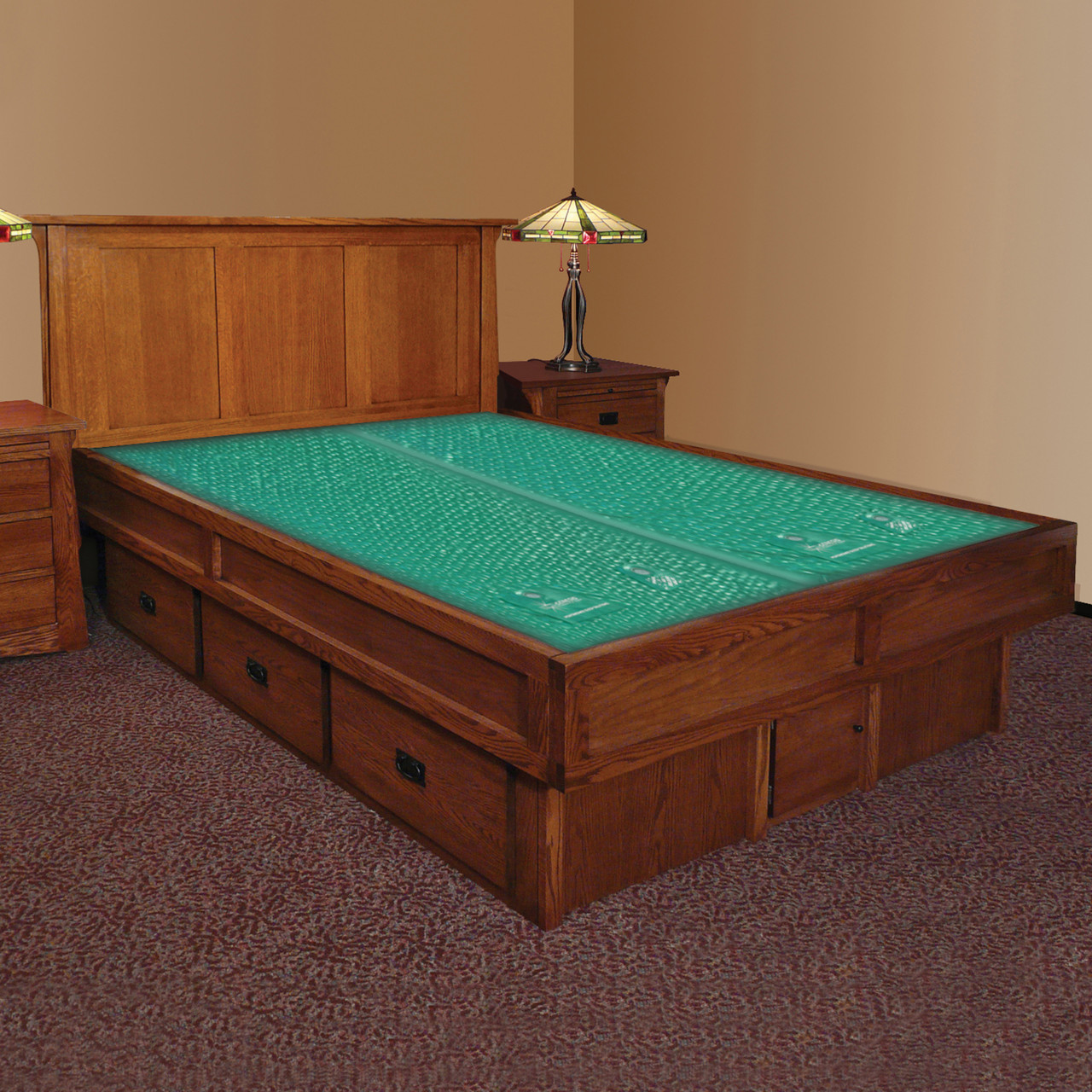 Mission Creek Waterbed With Panel Headboard & Casepieces