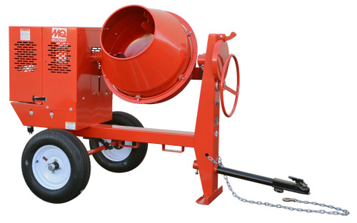 Powdercoated red steel concrete mixing machine