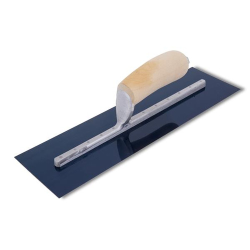 14" x 4" Wood Handle Blue Steel Finishing Trowel