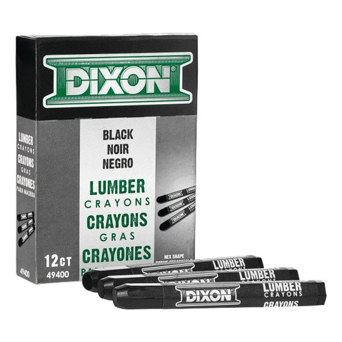 Dixon Ticonderoga Lumber Hex Crayon, Black 4.5 in.