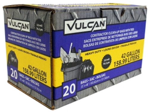 Vulcan 42gal Black Contractor Garbage Bag