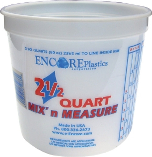 Encore Plastics 2.5 qt Plastic Mixing Pail with Measurements