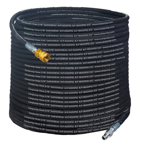1/4-in Hot Water Double Wire-Braided Black Hose, 5250 psi, Quick-Connect