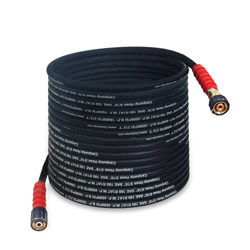 5/16-in Hot Water Wire-Braided Black Hose, 4500 psi, M22 Connector