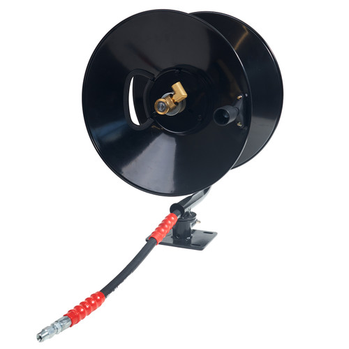 Base Pivoting Hi-Pressure Hose Reel, 4000 psi, Manual Winding