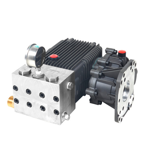 Canpump CF 6846 GB: 6800 psi @ 4.6 US gpm, 1-in Shaft Industrial High-Pressure Pump w/ Gearbox + Gauge