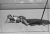 1970's fashion shoot on the sand with Pakchanian approval pencil marks on the photo