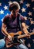 Bruce Springsteen #2 | Classic Rock Photo | Limited Edition Print by Jeffrey Mayer. Bruce is performing in front of a patriotic star filled back drop.