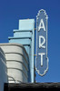 Fine art architectural photograph by Robert Landau of the Streamline Moderne facade and neon "ART" blade sign of the Art Theatre in Long Beach.