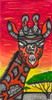 Stand Tall for Unity by Poncho The Artist | Stylized painting of a giraffe with tribal tattoos