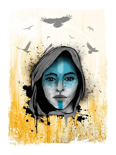 Connection by Marcel \'SEL\' Blanco | Fine Art print | Hooded woman with facial paint