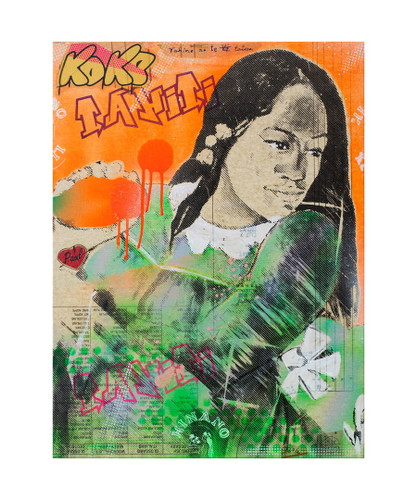 Vahine no te tatau (green) by Kanaky | Pop Art | Fine Art Print