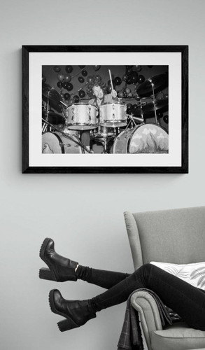 Ginger Baker | Cream | Classic Rock Photo by Jeffrey Mayer framed by arm chair