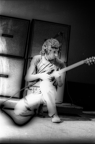 The Who | Pete Townshend #5 Photo by Jeffrey Mayer. Rare photo at the Fillmore East in New York in 1969 of  Pete Townshend dramatically playing in front of his amps.