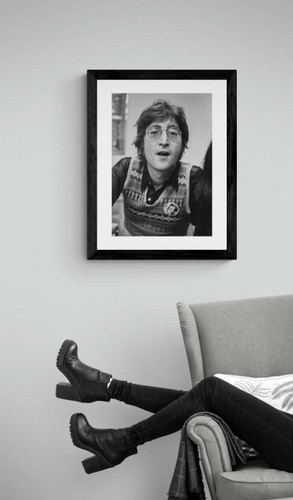 John Lennon photo framed hung in a living room by Jeffrey Mayer