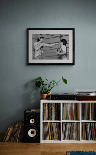 Mick Jagger | Ron Wood | The Rolling Stones tender Photo shot of the famous duo framed in the music room by Jeffrey Mayer
