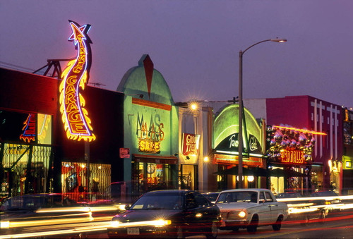Melrose Ave at night Photo by Robert Landau | circa 1980