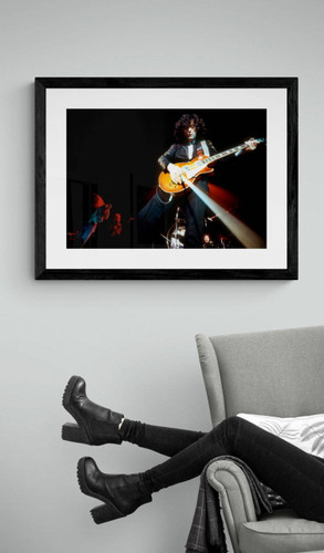 Led Zeppelin #12, Jimmy Page Framed Photo by Jeffrey Mayer by arm chair