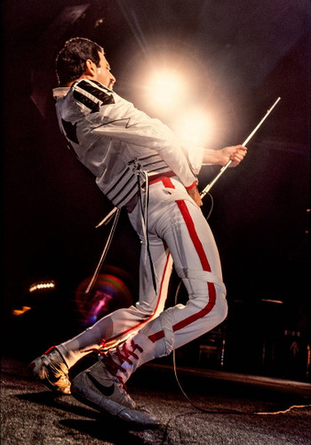 Freddie Mercury of Queen on stage photo by Jeffrey Mayer