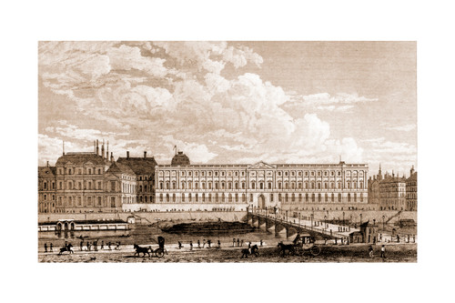 Vue du Louvre, du Palais de L'Institut by A. Pugin