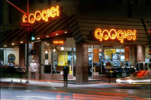 Googies, Night, Downtown L.A. by Robert Landau