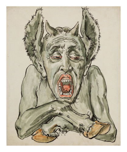Bust of the Devil with an Open Mout
