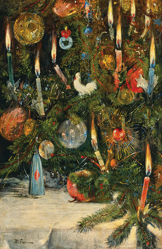 Christmas Tree Decorated with Lights by Rudolf Bernhard Willmann