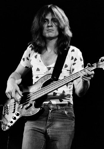 John Paul Jones playing base at the Forum in 1972.