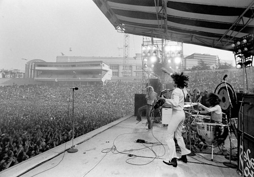 Led Zeppelin in concert at Kezar Stadium in 1973.