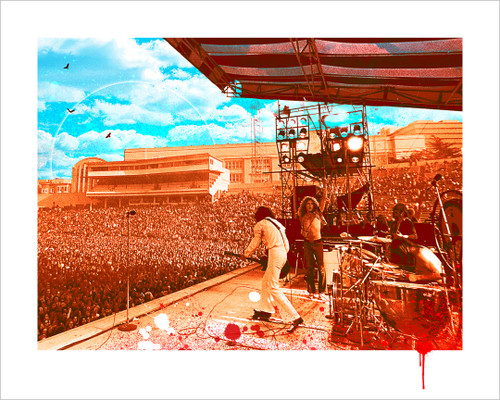Led Zeppelin art collaboration between the street Artist Marcel 'SEL' Blanco and photographer Jeffrey Mayer. The image is based on a photograph from the 1973 concert at Kezar Stadium in San Fransisco.