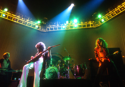 Led Zeppelin in concert in Long Beach, Calif. in 1973.