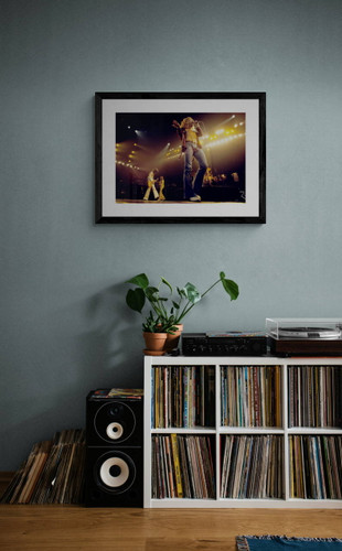 Led Zeppelin #4 by Richard E. Aaron | Robert Plant | Classic Rock Photo | Limited Edition Print | framed in black in a music room