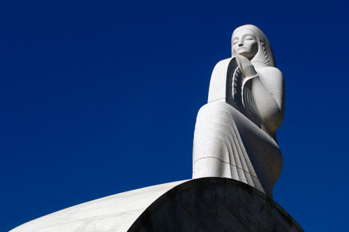 Fine art architectural photograph by Robert Landau of the 1940 Art Deco Muse of Music granite monument at the Hollywood Bowl.