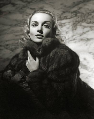 Carole Lombard in a fur coat, 1937