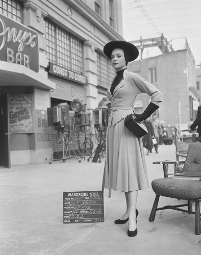 Deborah Kerr strikes a thoroughly modern pose in this very cool test shot for MGM’s 1953 production of Dream Wife. She is teamed with Cary Grant in this fluff piece that did respectable box office for Metro. It helped that the two stars were captured at the top of their game – which was rare air even at that storied studio. Helen Rose won the Oscar for Black and White Costume for her work on this picture. One of thirteen films released with her costumes that year!