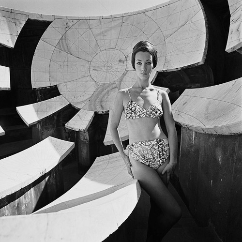 Observatory of Time India by Gleb Derujinsky | Vintage Fashion Photo | Fashion Model in a bathing suit