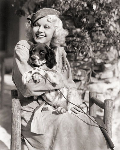 Jean Harlow and her puppy.