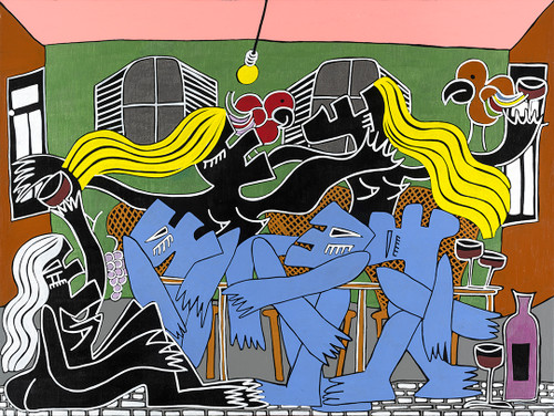 Broken Painting by Theodosia Marchant | Painting of a family dispute.