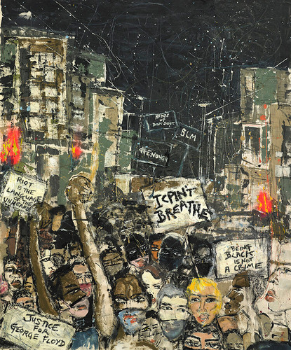 America by Miles Regis print based on Los Angeles Black Lives Matter Protests in 2020