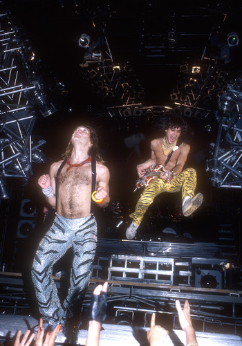 Van Halen's frontman David Lee Roth and Eddie Van Halen in Concert