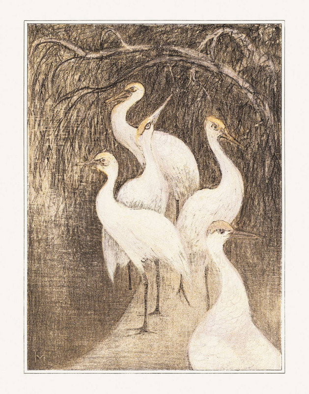 Six Cranes on the Waterfront by by Theo van Hoytema