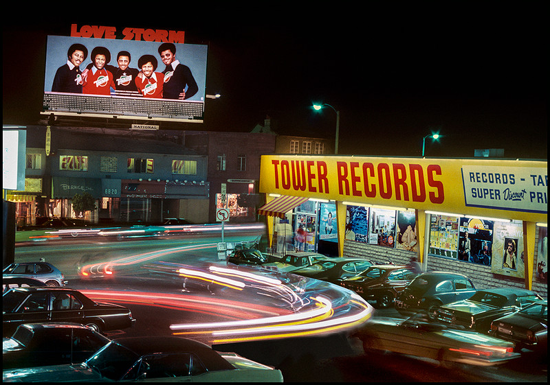 Tower Records at Night, Sunset Strip by Robert Landau