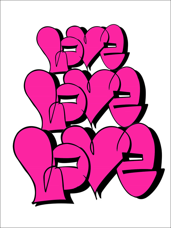 Pink Love Graffiti by Karlos Marquez