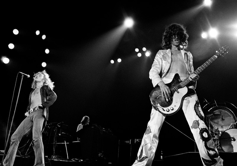 Jimmy Page and Robert Plant feeling it at the Forum in Inglewood, Calif. in 1977.