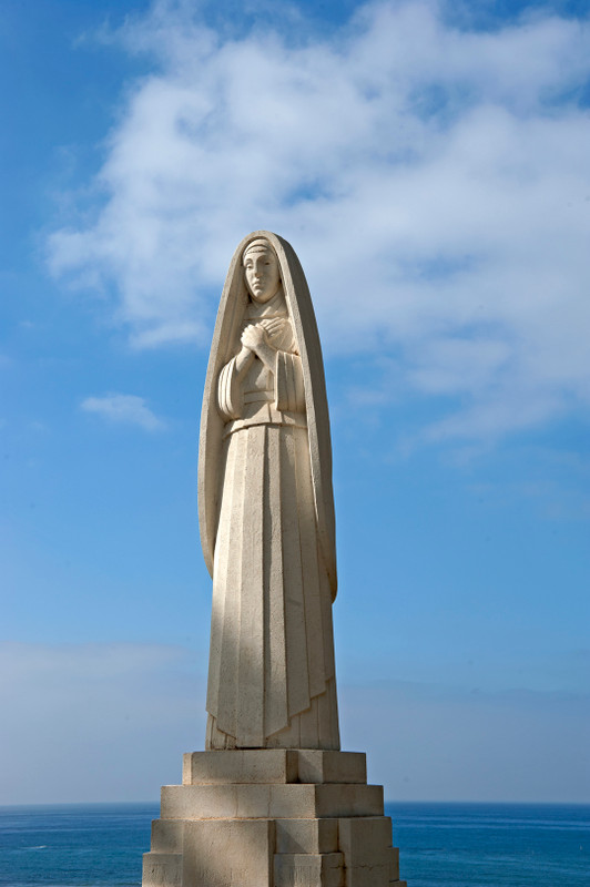 Statue of Saint Monica, an Art Deco sculpture created by Eugene Morahan in 1934.