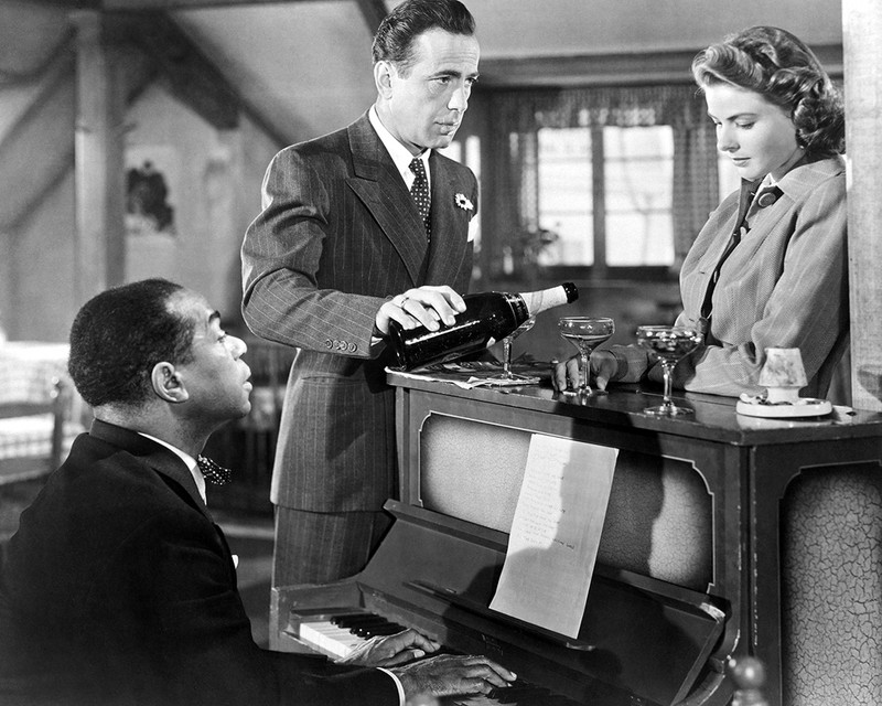 Humphrey Bogart, Ingrid Bergman and Dooley Wilson in Hollywood’s perfect film, Casablanca, Warner Bros. 1942