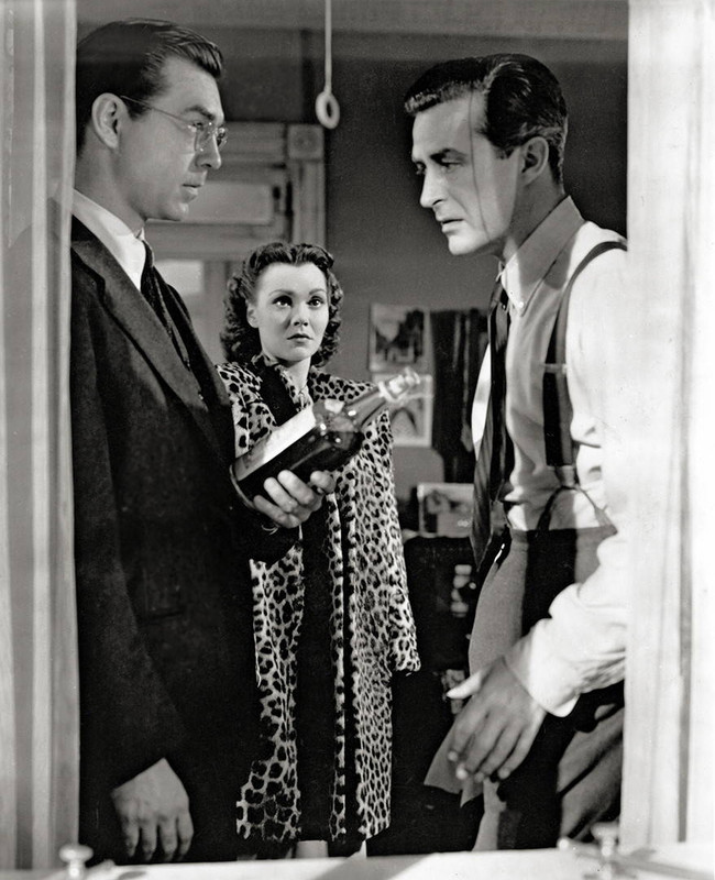 Scene still of Jane Wyman, Ray Milland, Philip Terry, The Lost Weekend, 1945.
