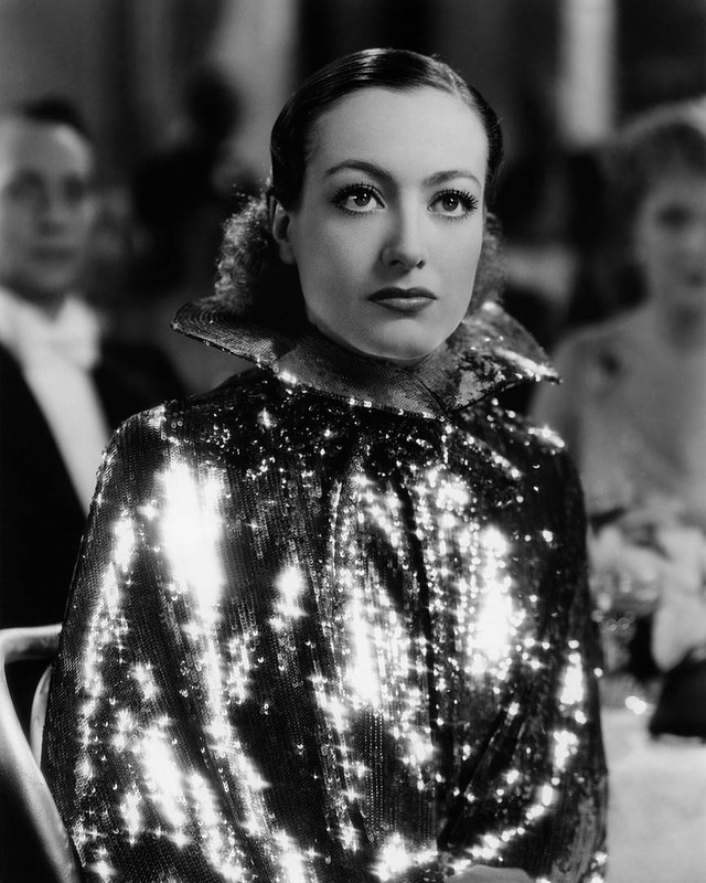 Portrait shot of Joan Crawford in a glittering gown