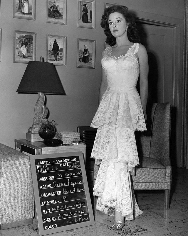 Lovely Susan Hayward wardrobe test shot for  I Can Get It for You Wholesale (1951), costumes by Charles Le Maire.