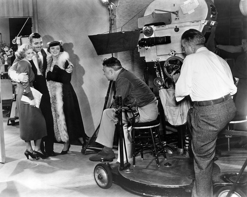 Production still of Clark Gable, Jean Harlow, Myrna Loy, Wife vs Secretary, 1936